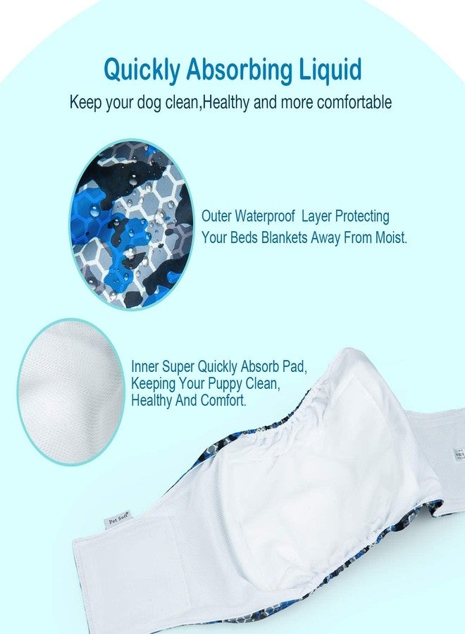 Pet Soft Washable Belly Bands (Pack of 3) - 2021 Latest Washable Male Dog Diapers, Comfort Reusable Male Dog Belly Wraps Diapers for Doggy Puppies(S, Army) - Image 2
